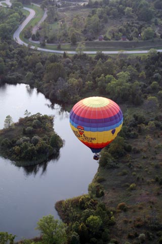 Wicker Basket Balloon Flight over Michgan Lake